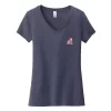 Camiseta Very Importante para mujer de District® con cuello en V y estampado en el lado izquierdo del pecho y la espalda