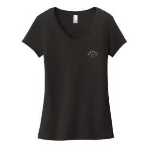 Camiseta Very Importante para mujer de District® con cuello en V y estampado en el lado izquierdo del pecho y la espalda