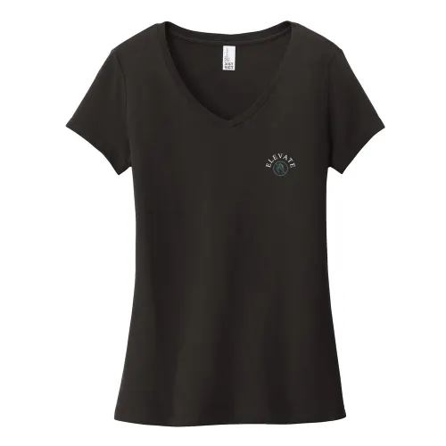 Camiseta Very Importante para mujer de District® con cuello en V y estampado en el lado izquierdo del pecho y la espalda