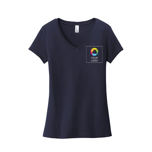 Camiseta Very Importante para mujer de District® con cuello en V y estampado en el lado izquierdo del pecho