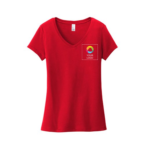 Camiseta Very Importante para mujer de District® con cuello en V y estampado en el lado izquierdo del pecho