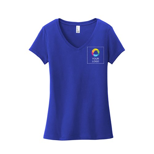 Camiseta Very Importante para mujer de District® con cuello en V y estampado en el lado izquierdo del pecho