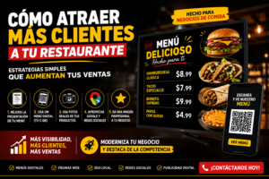 Cómo atraer más clientes a un restaurante con un menú digital, marketing y estrategias para aumentar las ventas.