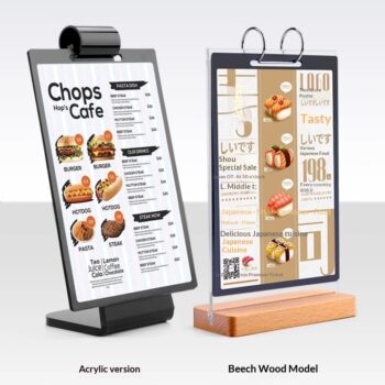 Wooden Menu Flip Pad With Loose-leaf Pages