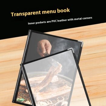 Transparent Recipe Book Pvc Loose-leaf Leather Menu Shell
